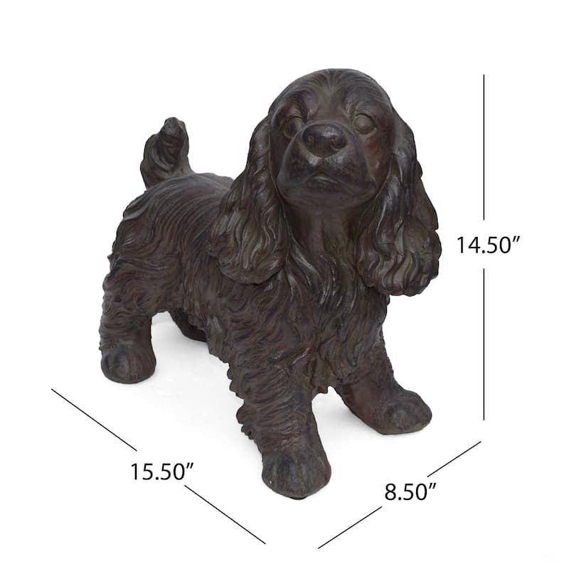 Josie Outdoor Cocker Spaniel Dog Garden Statue by Christopher Knight Home