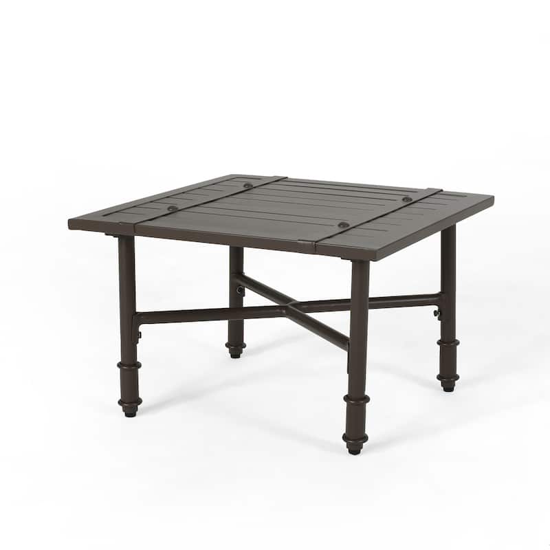 Vienne Outdoor Aluminum Side Table by Christopher Knight Home - Brown