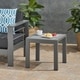 preview thumbnail 7 of 19, Cape Coral Outdoor Aluminum Side Table with Glass Top by Christopher Knight Home