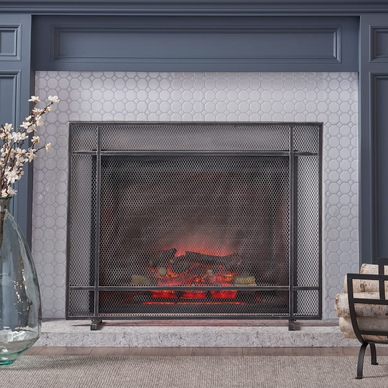 Cabarrus Modern Single Panel Fireplace screen by Christopher Knight Home - N/A
