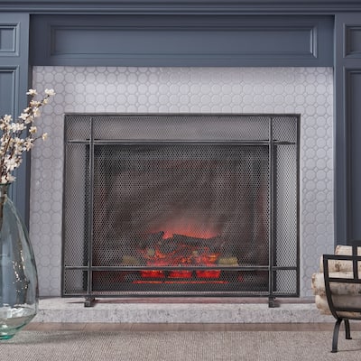Cabarrus Modern Single Panel Fireplace screen by Christopher Knight Home - N/A