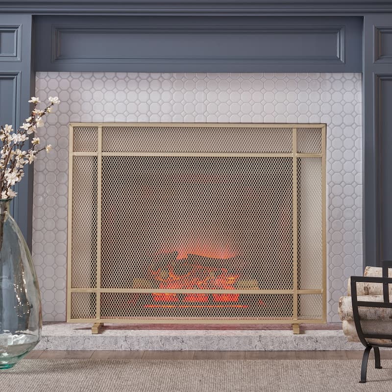 Cabarrus Modern Single Panel Fireplace screen by Christopher Knight Home - N/A