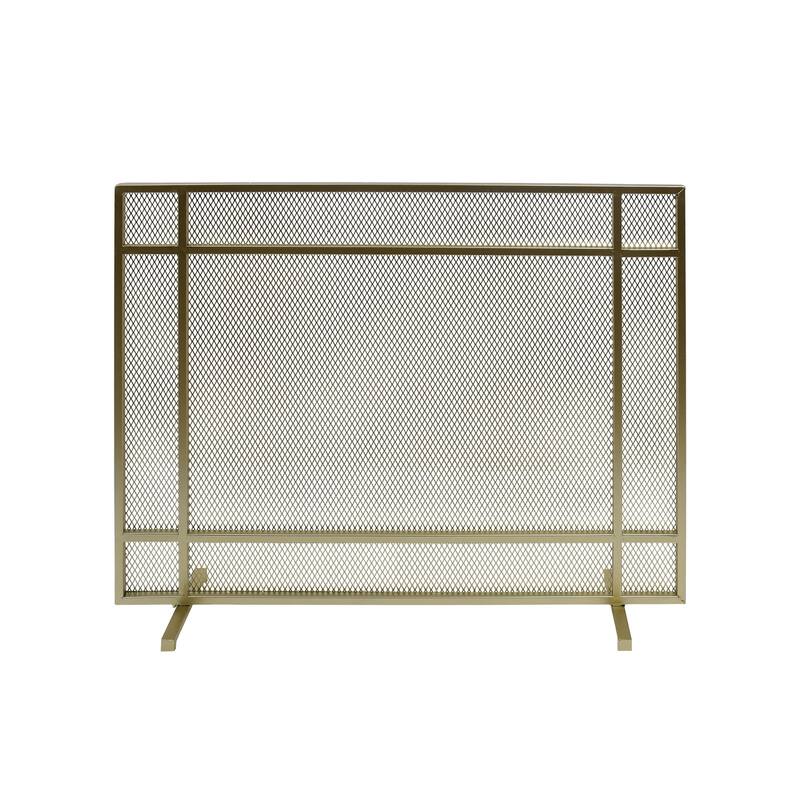 Cabarrus Modern Single Panel Fireplace screen by Christopher Knight Home - N/A - Gold Finish