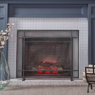 Cabarrus Modern Single Panel Fireplace screen by Christopher Knight Home
