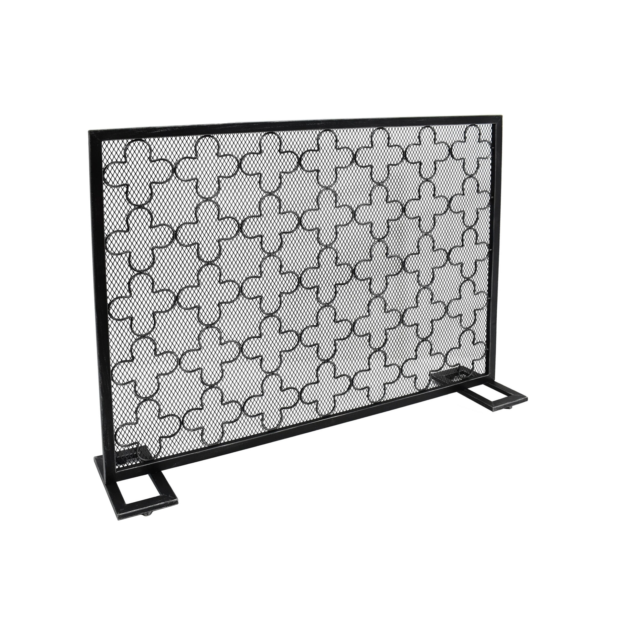 Christopher Knight Home Alleghany Modern Single Panel Fireplace Screen by Black Brushed Gold Finish