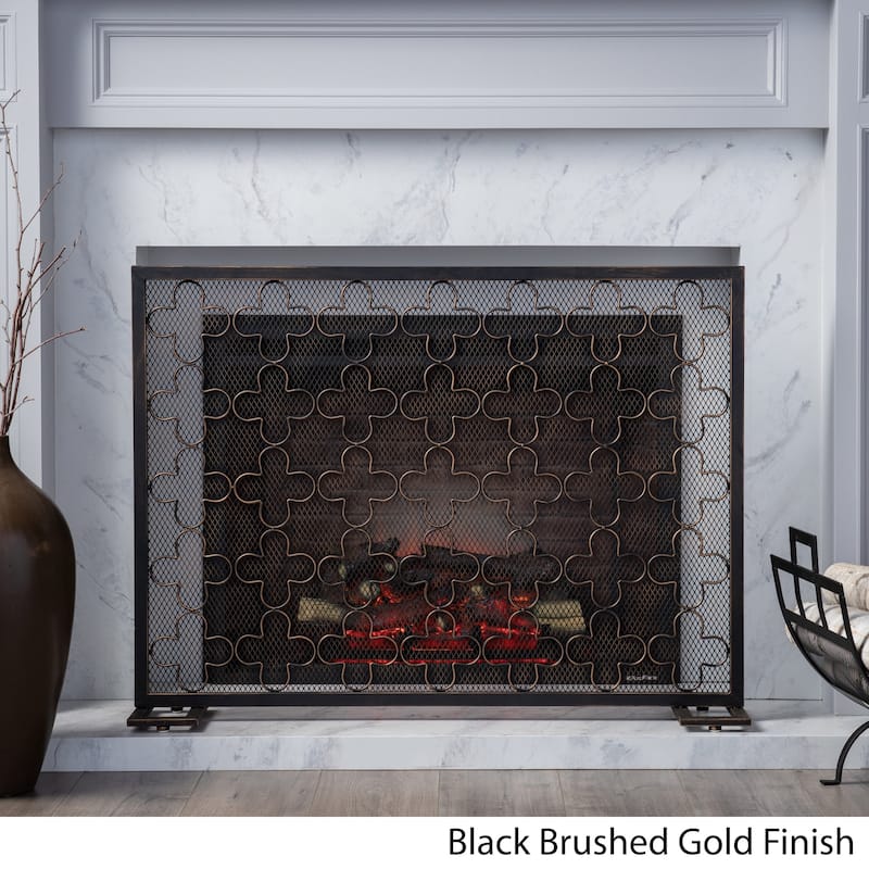 Alleghany Modern Single Panel Fireplace screen by Christopher Knight Home - N/A