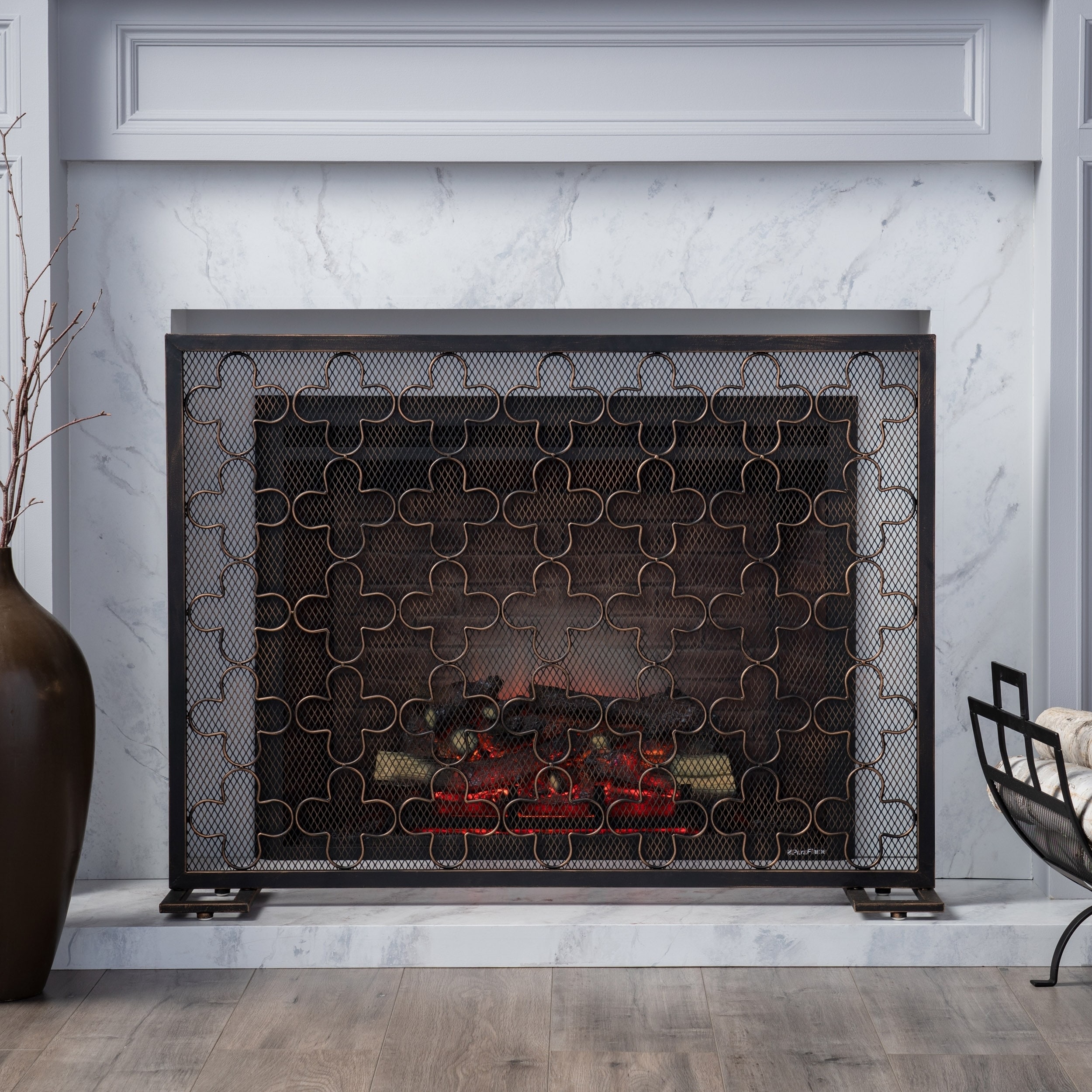 Alleghany Modern Single Panel Fireplace screen by Christopher Knight Home  N/A Bed Bath  Beyond 27569237