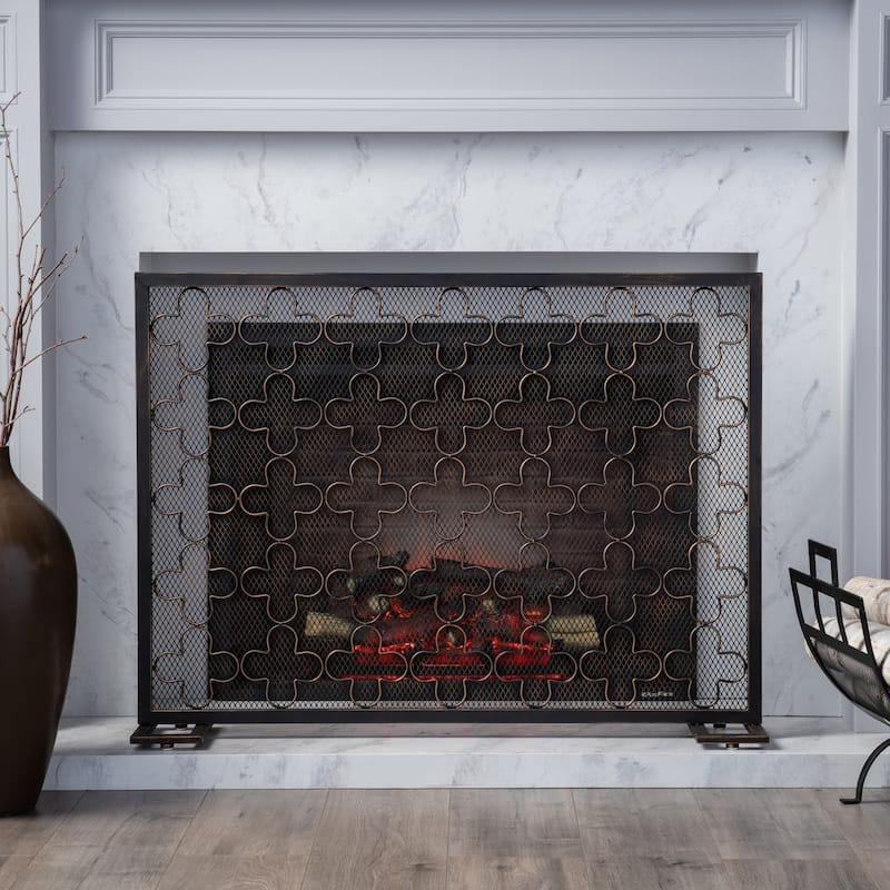 Alleghany Modern Single Panel Fireplace screen by Christopher Knight Home - N/A