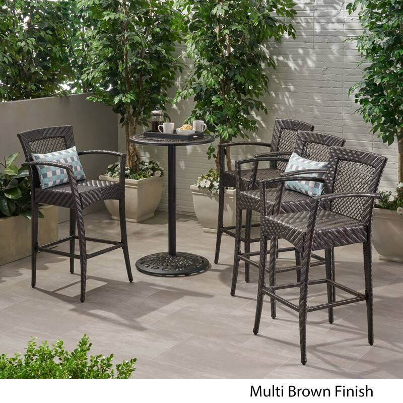 Farley Outdoor 46-inch Wicker Barstools (Set of 4) by Christopher Knight Home