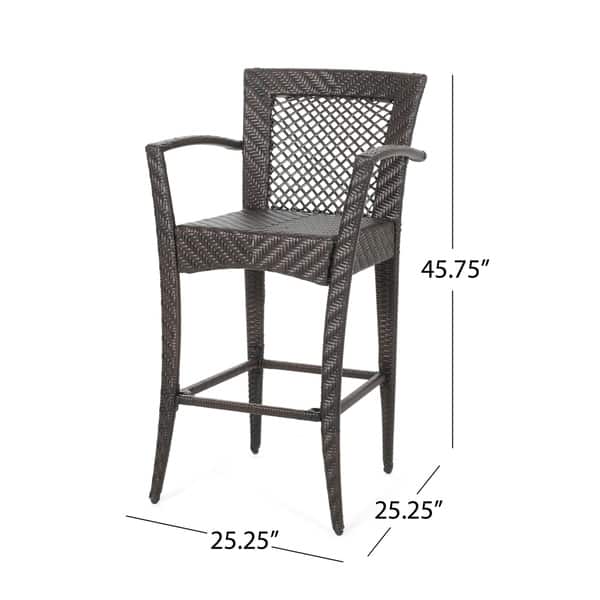 Farley Outdoor 46-inch Wicker Barstools (Set of 4) by Christopher ...