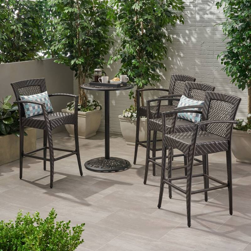 Farley Outdoor 46-inch Wicker Barstools (Set of 4) by Christopher Knight Home