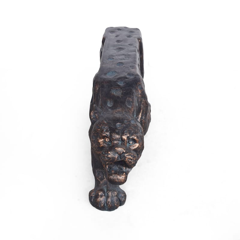 Glory Outdoor Leopard Shaped Concrete Bench by Christopher Knight Home