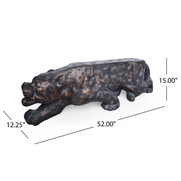 Glory Outdoor Leopard Shaped Concrete Bench By Christopher Knight Home 