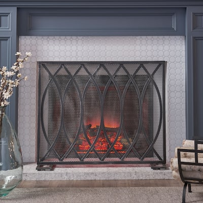 Buncombe Modern Single Panel Fireplace screen by Christopher Knight Home - 30.75" H x 41.00" W x 8.00" D