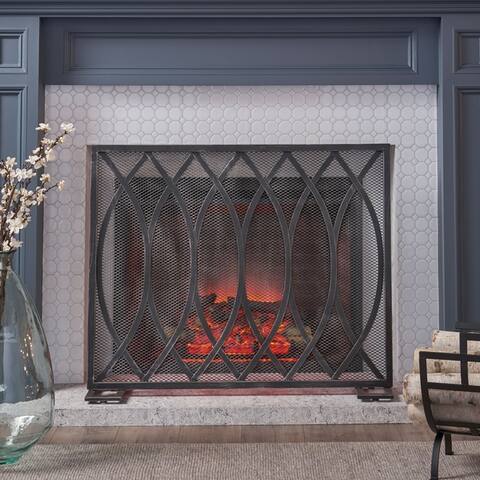 Buncombe Modern Single Panel Fireplace screen by Christopher Knight Home - 30.75" H x 41.00" W x 8.00" D