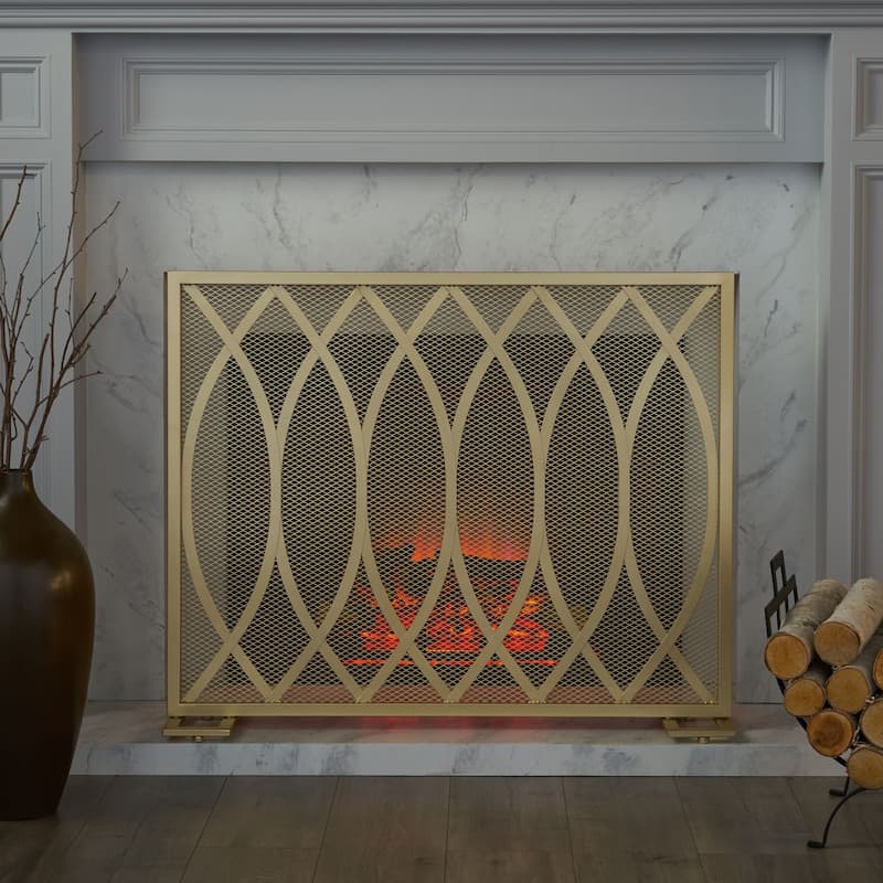 Buncombe Modern Single Panel Fireplace screen by Christopher Knight Home - 30.75" H x 41.00" W x 8.00" D