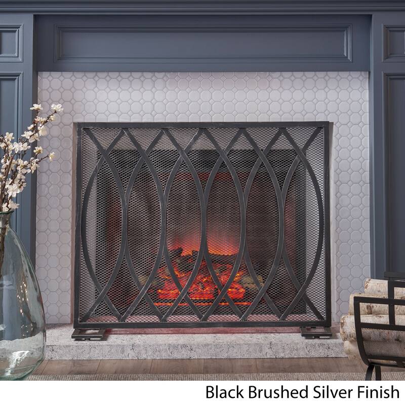 Buncombe Modern Single Panel Fireplace screen by Christopher Knight Home - 30.75" H x 41.00" W x 8.00" D