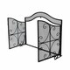preview thumbnail 3 of 16, Pendleton Modern Three Panel Fireplace screen with Door by Christopher Knight Home