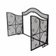 preview thumbnail 9 of 16, Pendleton Modern Three Panel Fireplace screen with Door by Christopher Knight Home