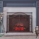 preview thumbnail 13 of 16, Pendleton Modern Three Panel Fireplace screen with Door by Christopher Knight Home