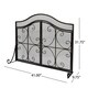 preview thumbnail 8 of 16, Pendleton Modern Three Panel Fireplace screen with Door by Christopher Knight Home