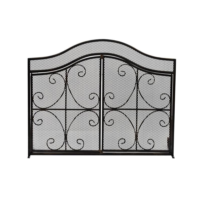 Pendleton Modern Three Panel Fireplace screen with Door by Christopher Knight Home