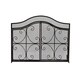 preview thumbnail 6 of 16, Pendleton Modern Three Panel Fireplace screen with Door by Christopher Knight Home Black Gold Finish