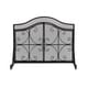 preview thumbnail 12 of 16, Pendleton Modern Three Panel Fireplace screen with Door by Christopher Knight Home Black Copper Finish