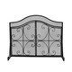 preview thumbnail 18 of 16, Pendleton Modern Three Panel Fireplace screen with Door by Christopher Knight Home Black Silver Finish
