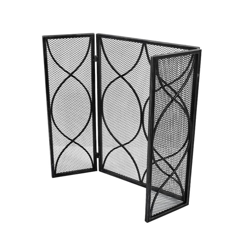 Pleasants Modern Three Panel Fireplace screen by Christopher Knight Home - 1.25W x 41.00L x 29.75H