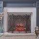 preview thumbnail 12 of 16, Pleasants Modern Three Panel Fireplace screen by Christopher Knight Home - 1.25W x 41.00L x 29.75H