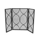 preview thumbnail 13 of 16, Pleasants Modern Three Panel Fireplace screen by Christopher Knight Home - 1.25W x 41.00L x 29.75H Black Silver Finish
