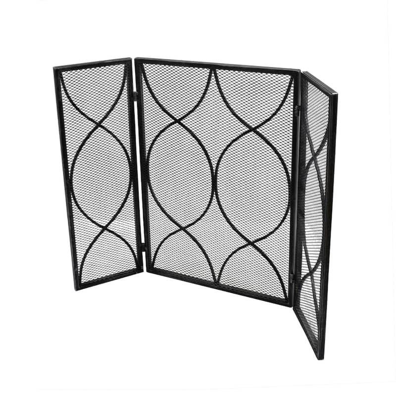 Pleasants Modern Three Panel Fireplace screen by Christopher Knight Home - 1.25W x 41.00L x 29.75H