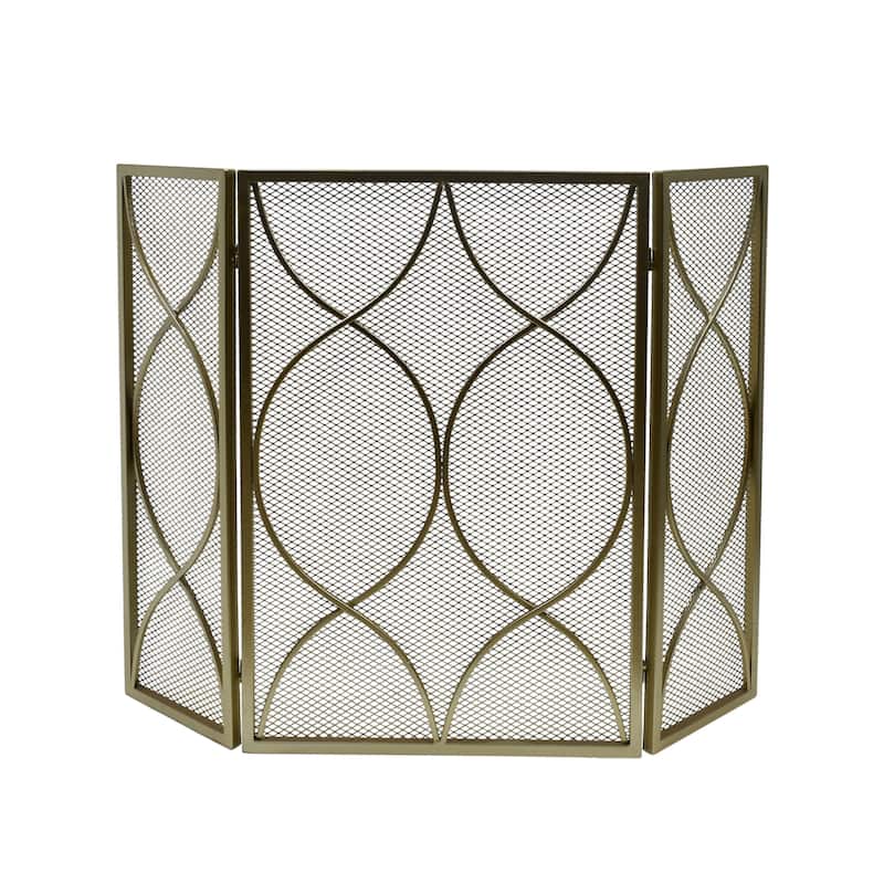 Pleasants Modern Three Panel Fireplace screen by Christopher Knight Home - 1.25W x 41.00L x 29.75H