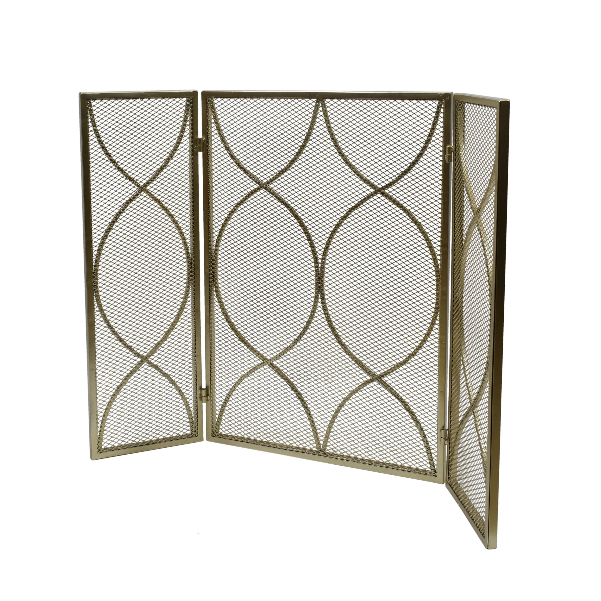 Christopher Knight Home Chelsey Panelled Iron Fireplace Screen, Gold - 3