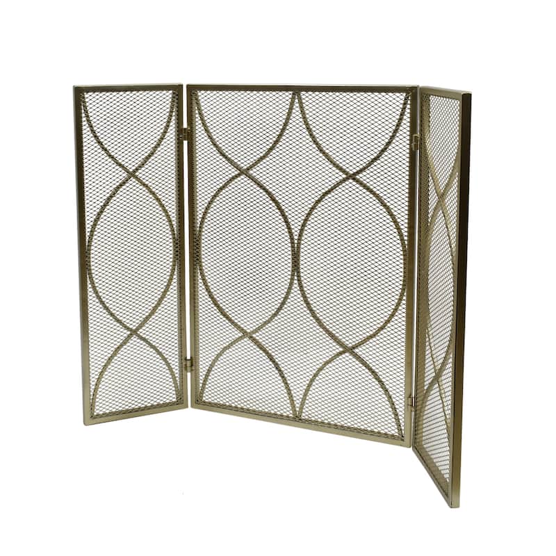Pleasants Modern Three Panel Fireplace screen by Christopher Knight Home - 1.25W x 41.00L x 29.75H