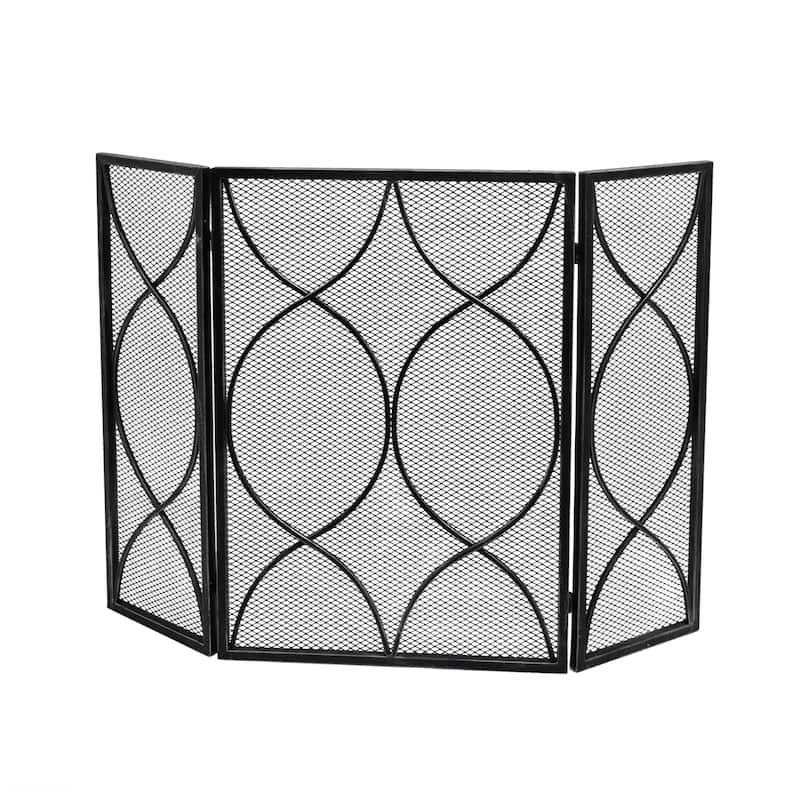 Pleasants Modern Three Panel Fireplace screen by Christopher Knight Home - 1.25W x 41.00L x 29.75H