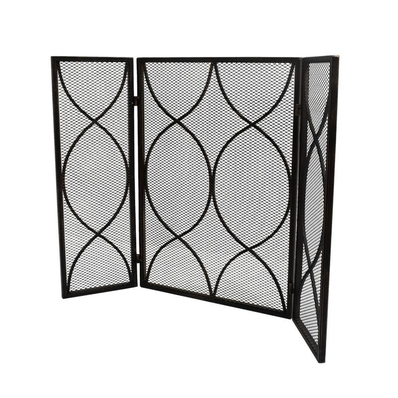 Pleasants Modern Three Panel Fireplace screen by Christopher Knight Home - 1.25W x 41.00L x 29.75H