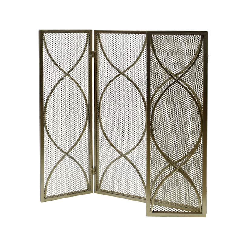 Pleasants Modern Three Panel Fireplace screen by Christopher Knight Home - 1.25W x 41.00L x 29.75H