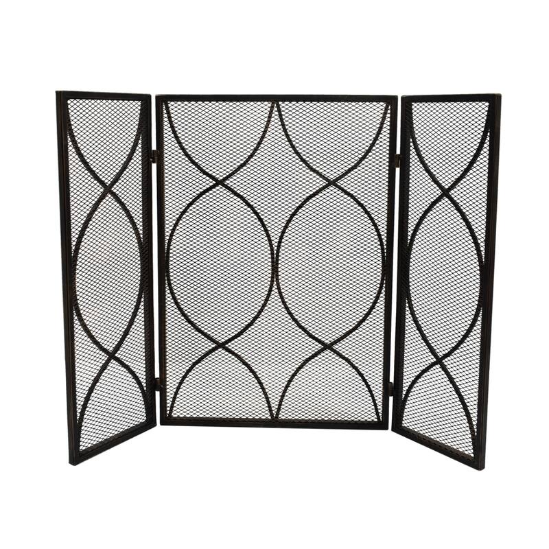 Pleasants Modern Three Panel Fireplace screen by Christopher Knight Home - 1.25W x 41.00L x 29.75H