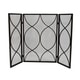 preview thumbnail 7 of 16, Pleasants Modern Three Panel Fireplace screen by Christopher Knight Home - 1.25W x 41.00L x 29.75H Black Gold Finish