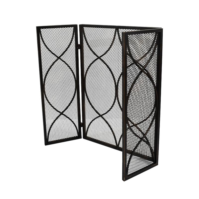 Pleasants Modern Three Panel Fireplace screen by Christopher Knight Home - 1.25W x 41.00L x 29.75H
