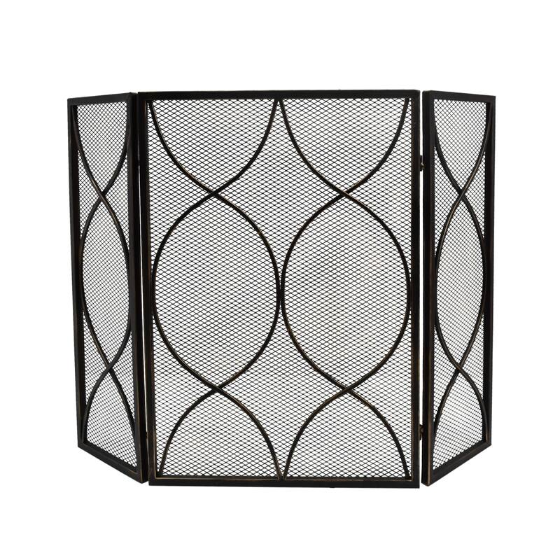 Pleasants Modern Three Panel Fireplace screen by Christopher Knight Home - 1.25W x 41.00L x 29.75H