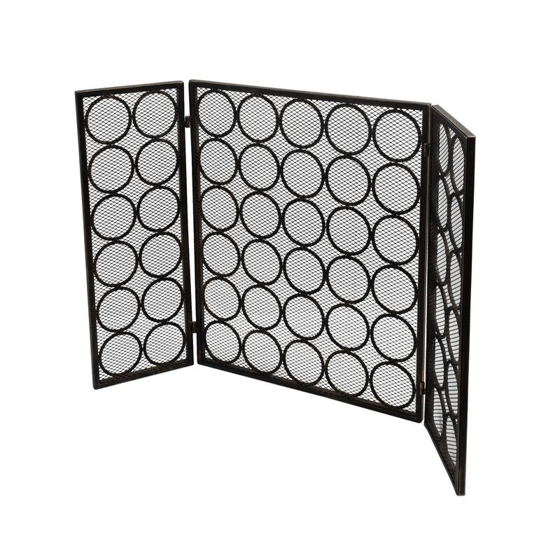 Hartly Modern Three Panel Fireplace screen by Christopher Knight Home - 30.00" H x 46.75" W x 1.25" D