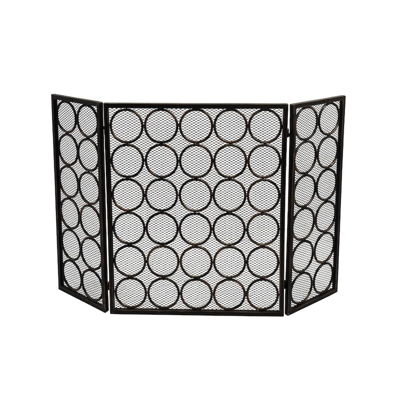Hartly Modern Three Panel Fireplace screen by Christopher Knight Home - 30.00" H x 46.75" W x 1.25" D