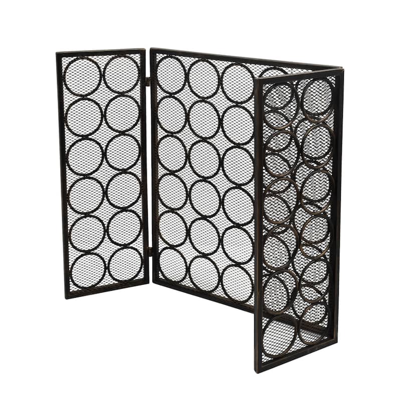 Hartly Modern Three Panel Fireplace screen by Christopher Knight Home - 30.00" H x 46.75" W x 1.25" D