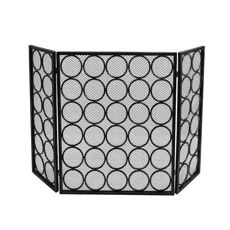 Hartly Modern Three Panel Fireplace screen by Christopher Knight Home - 30.00" H x 46.75" W x 1.25" D