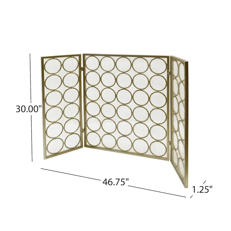 Hartly Modern Three Panel Fireplace screen by Christopher Knight Home - 30.00" H x 46.75" W x 1.25" D