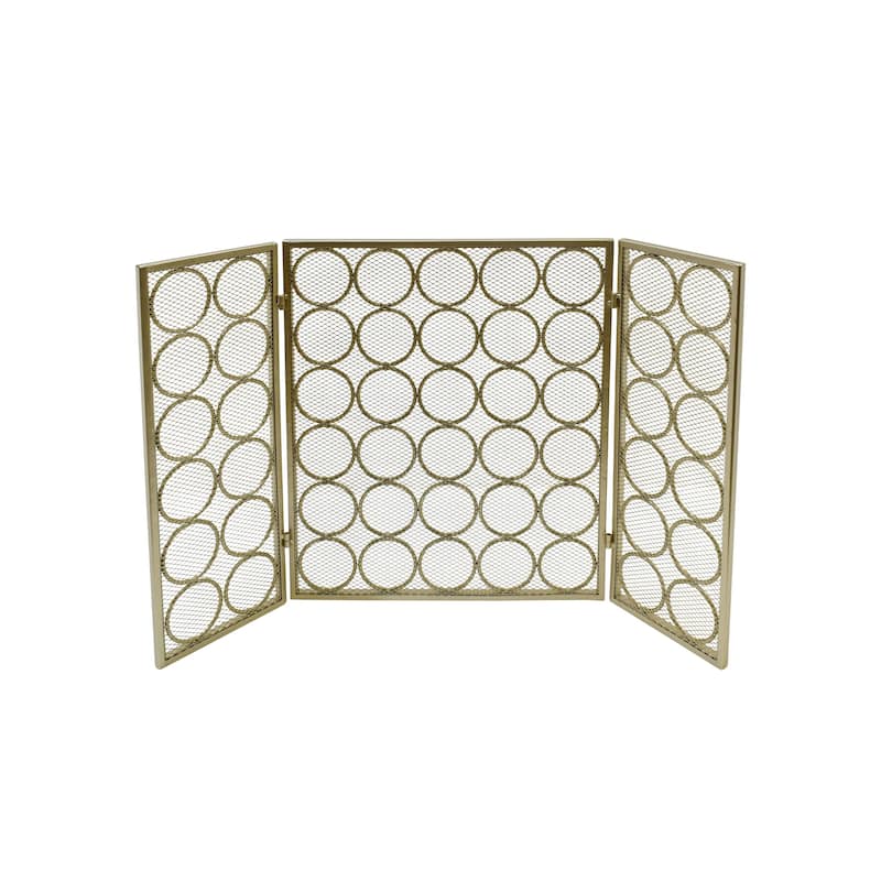 Hartly Modern Three Panel Fireplace screen by Christopher Knight Home - 30.00" H x 46.75" W x 1.25" D