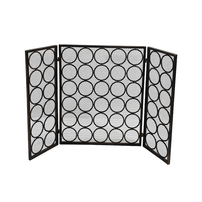 Hartly Modern Three Panel Fireplace screen by Christopher Knight Home - 30.00" H x 46.75" W x 1.25" D